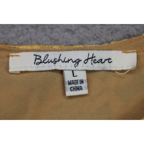 Blushing Heart All Lace Long Bell Sleeve Tunic-Sheer-Lined-Large-Cottagecore - Picture 6 of 12